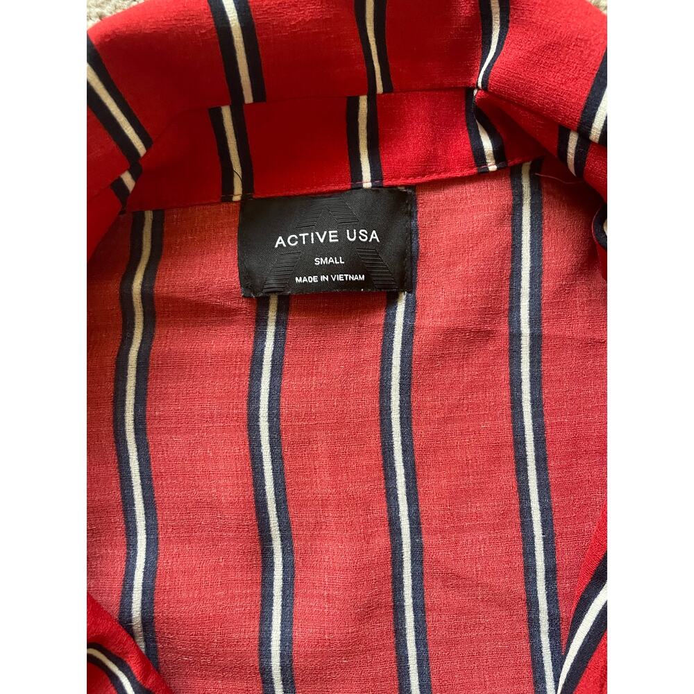 Active USA Womens Light Duster Cardigan Size Small Coverup July 4th Beach Vaca - Picture 2 of 6